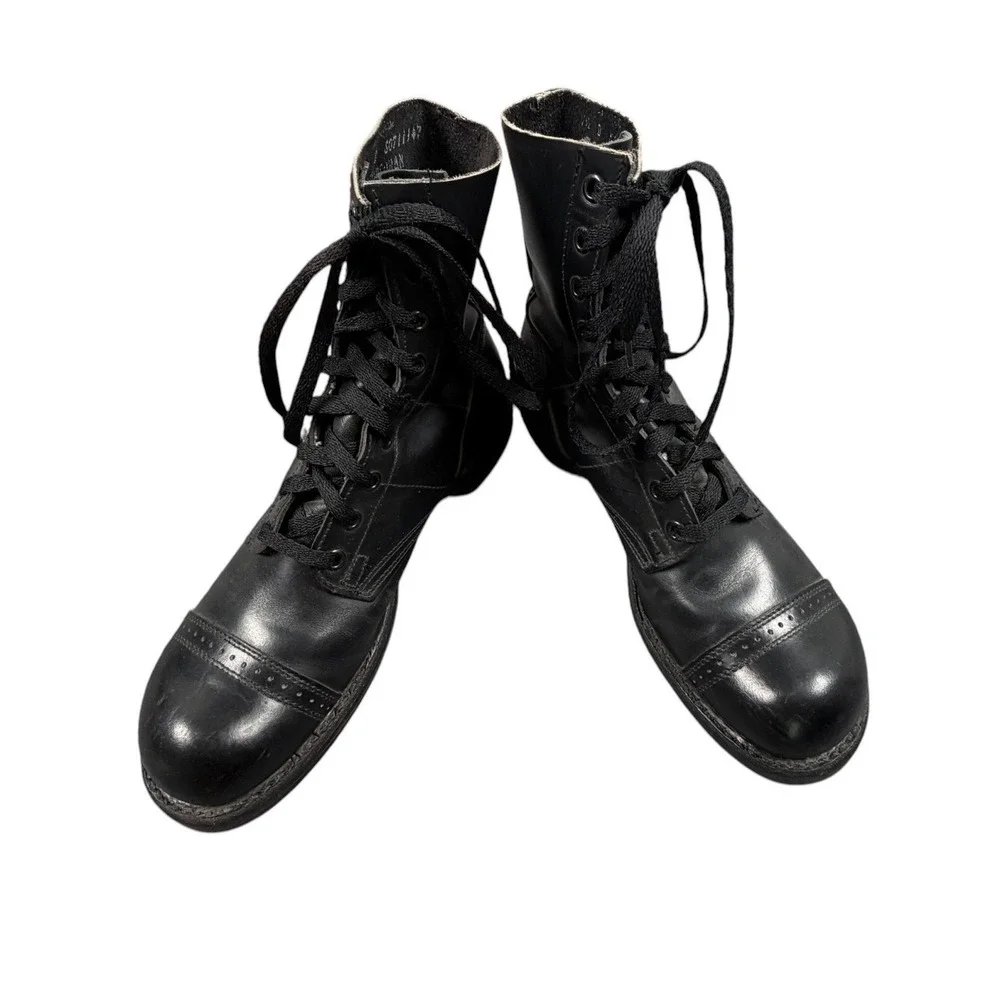 Corcoran 1500  Men's Jumper Boots Black Leather Military Cap Toe Lace Up 7.5 D